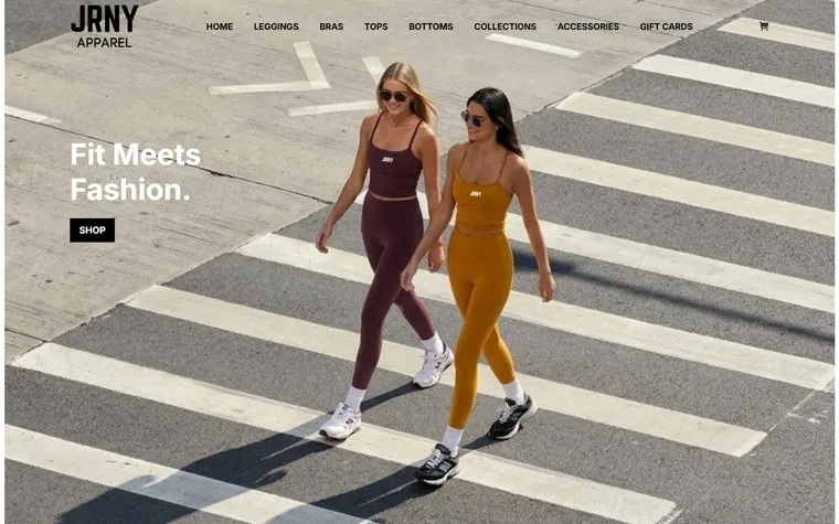 JRNY Apparel online store home page