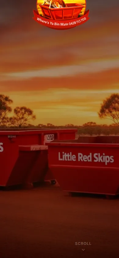 Little Red Skips website on a phone
